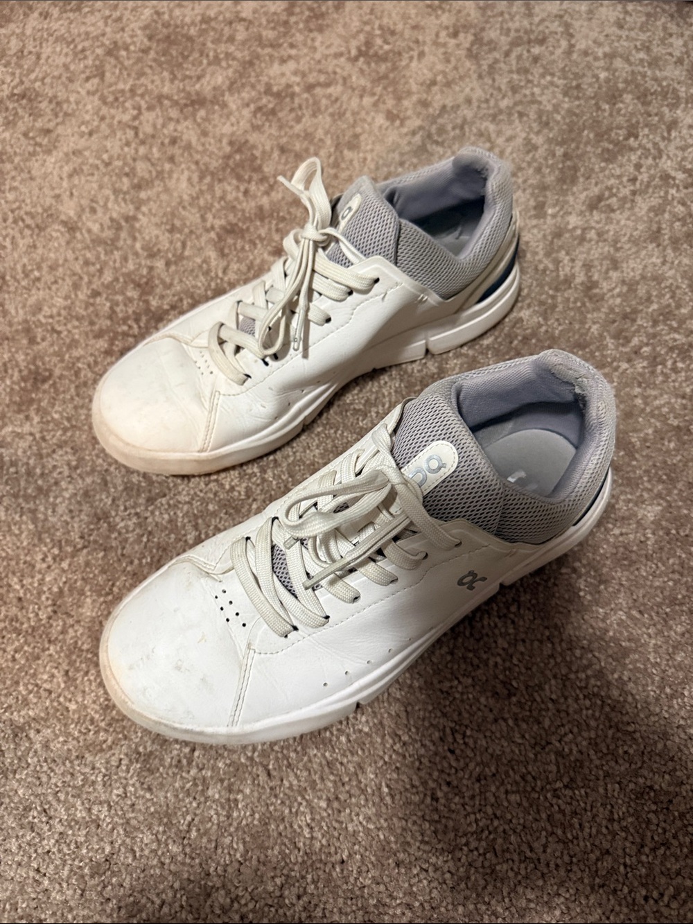 On Running White and Gray Women's Athletic Sneakers